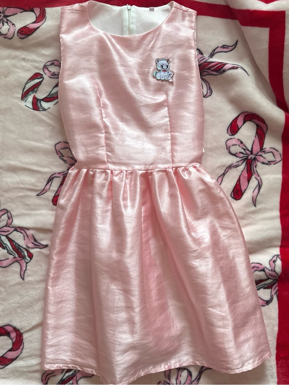 Bonne chance collections kawaii pink with cat patch sleeveless dress S